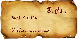 Baki Csilla névjegykártya